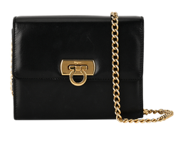 Small Wallet On Chain, Leather, Black, 8382, 2*